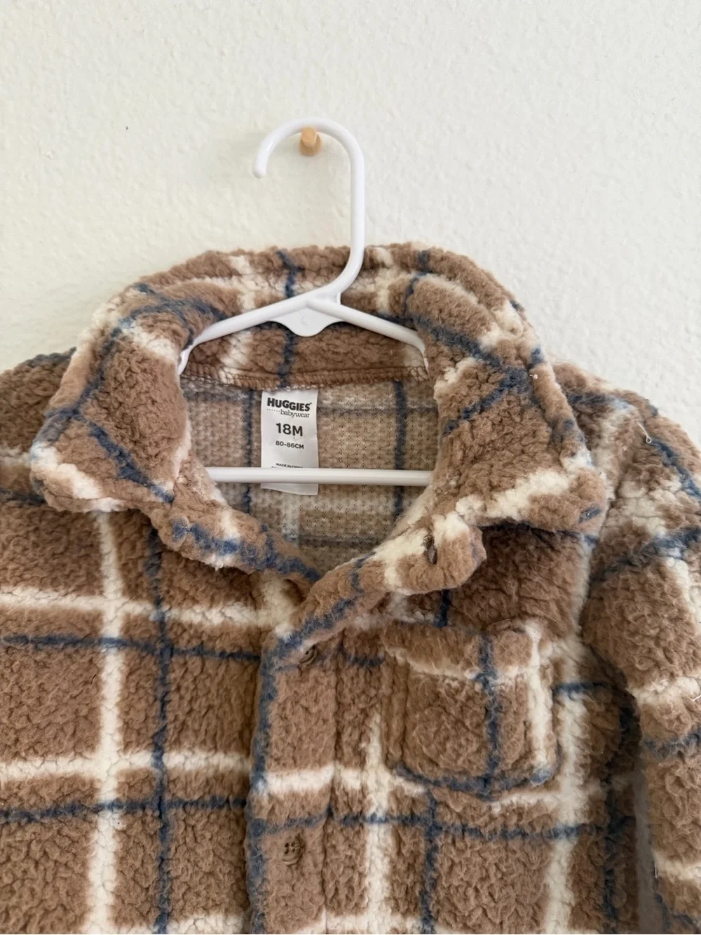 Huggies Sherpa Plaid Jacket - Brown & Cream